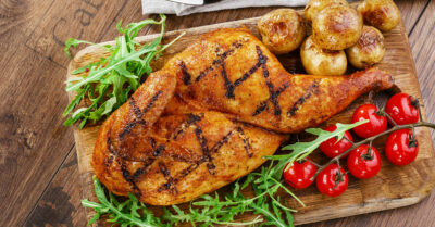 Charcoal Grilled Chicken With A Salt Rox