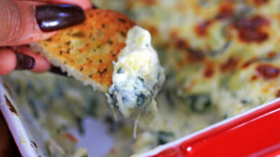 Crab, spinach and artichoke dip for the versatile app