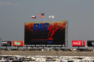FORT WORTH, TX - APRIL 03: A view of the Big Hoss screen during practice for the NASCAR Nationwide Series O'Reilly Auto Parts 300 at Texas Motor Speedway on April 3, 2014 in Fort Worth, Texas. (Photo by Jonathan Ferrey/Getty Images for Texas Motor Speedway)