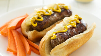 Beer bratwurst perfect for tailgating