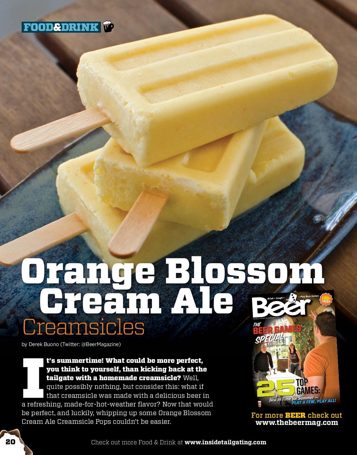 Homegating With Orange Blossom Cream Ale Creamsicle Pops