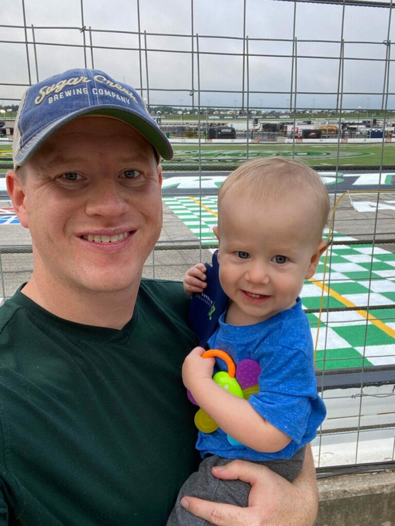 Travis Durkee & son NASCAR camping Atlanta Motor Speedway