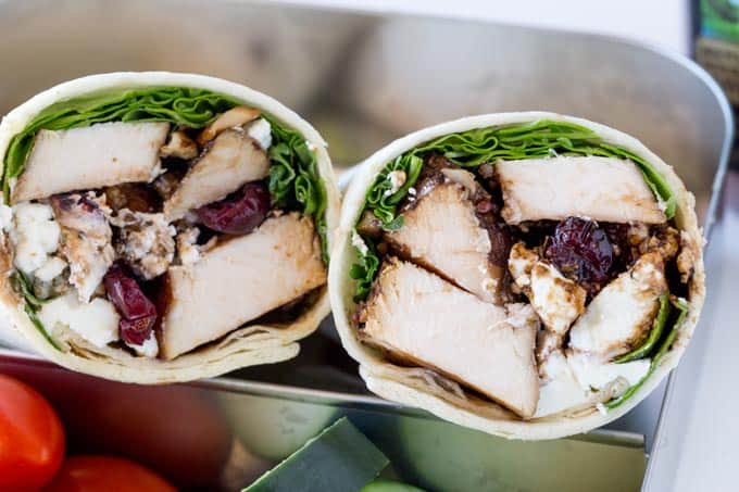 Balsamic Chicken Goat Cheese Wraps