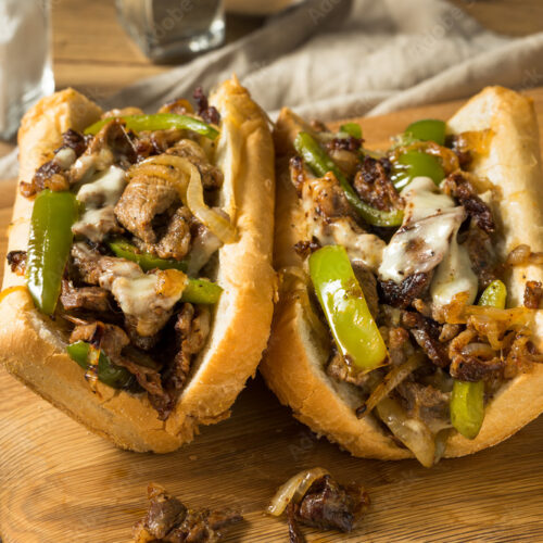 Homemade Philly Cheesesteak Sandwich