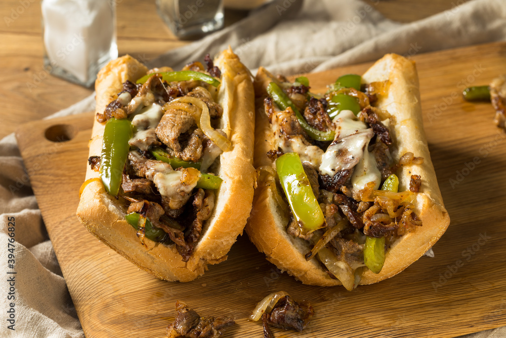 Homemade Philly Cheesesteak Sandwich