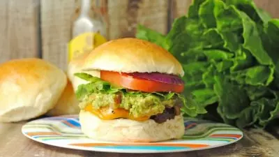 Jerk Burgers with Grilled Pineapple Guacamole