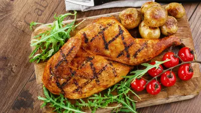 Charcoal Grilled Chicken With A Salt Rox