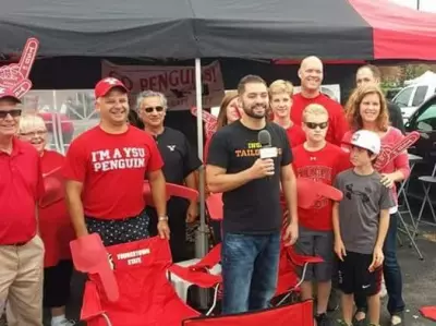 For Game Time: The Ultimate Outdoor Tailgating Checklist 5 Ryan Alessio interviewing tailgaters for Inside Tailgating