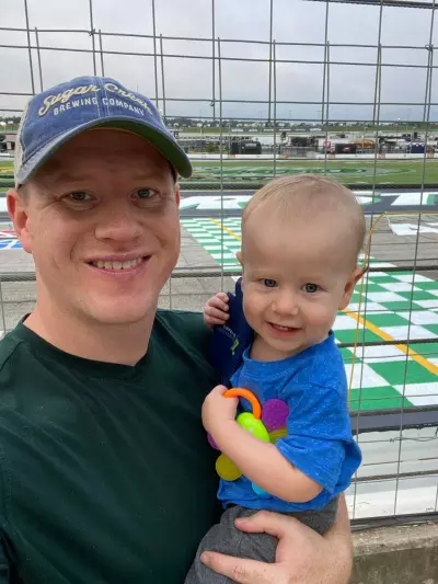 NASCAR Camping: The Perfect Family Tailgating Weekend 3 Travis Durkee & son NASCAR camping Atlanta Motor Speedway