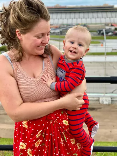 NASCAR Camping: The Perfect Family Tailgating Weekend 8 All smiles before bed at the NASCAR Camping Experience at Atlanta Motor Speedway