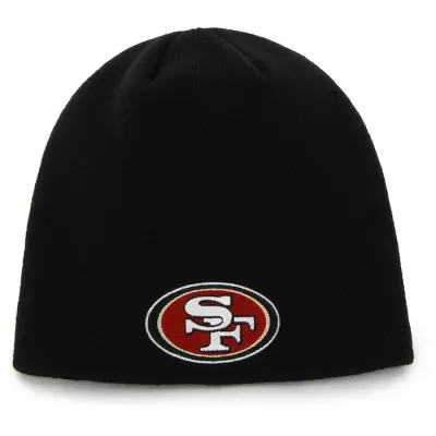 mens 47 black san francisco 49ers primary logo knit beanie pi4295000 ff 4295423 04939c26750efc04b61b full