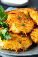 Crispy hash browns that were air fried.